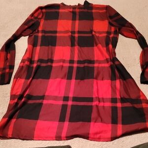 Maurices Red and Black Plaid Long Sleeve Dress